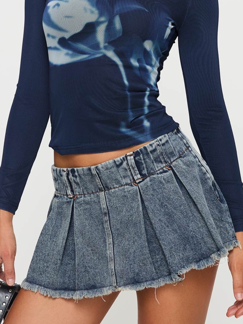 Lioness Allure 90'S Mini Skort Faded Denim